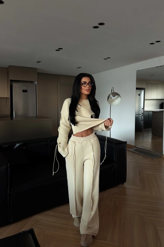 Cream Sewing Detail Set